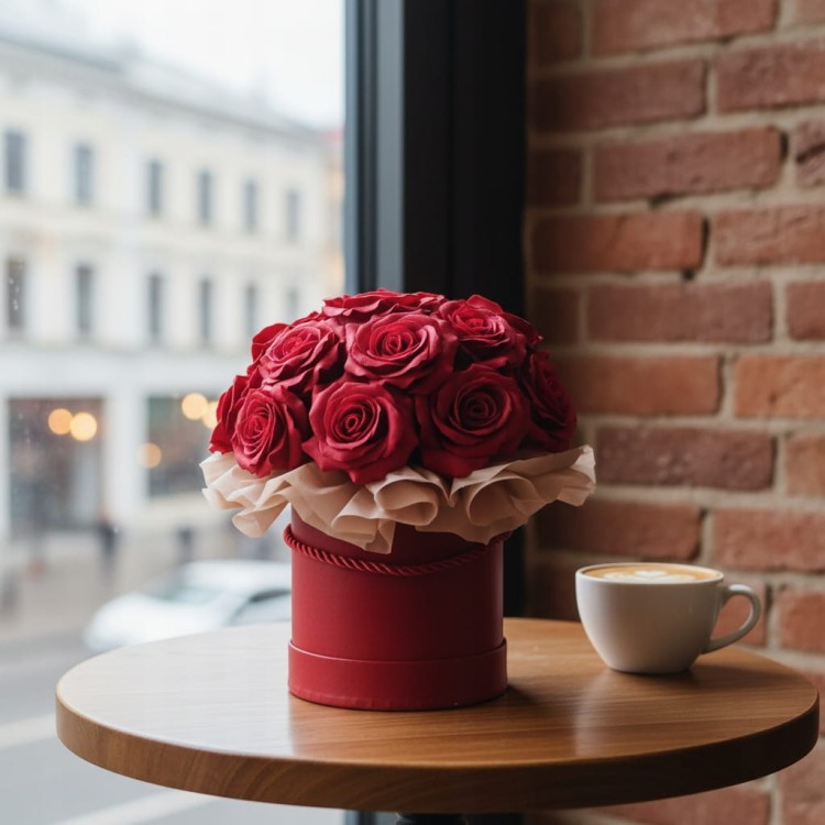 Róże Mydlane Flowerbox Czerwone Wieczne Kwiaty Prezent Dla Niej Elegancki