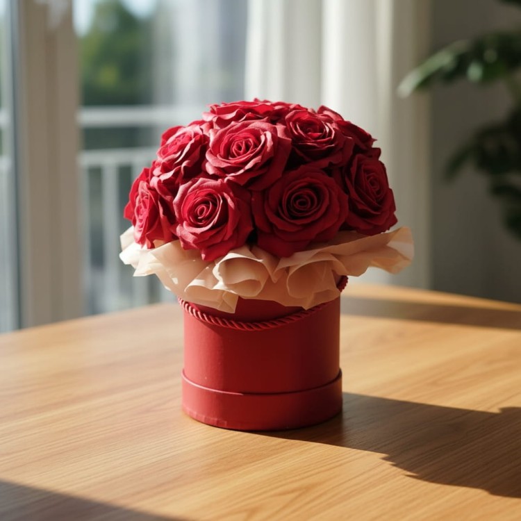Róże Mydlane Flowerbox Czerwone Wieczne Kwiaty Prezent Dla Niej Elegancki