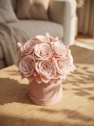 Kwiaty Mydlane Flowerbox Róże Prezent Bukiet Pudrowy Róż Wieczne Kwiaty