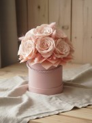 Kwiaty Mydlane Flowerbox Róże Prezent Bukiet Pudrowy Róż Wieczne Kwiaty
