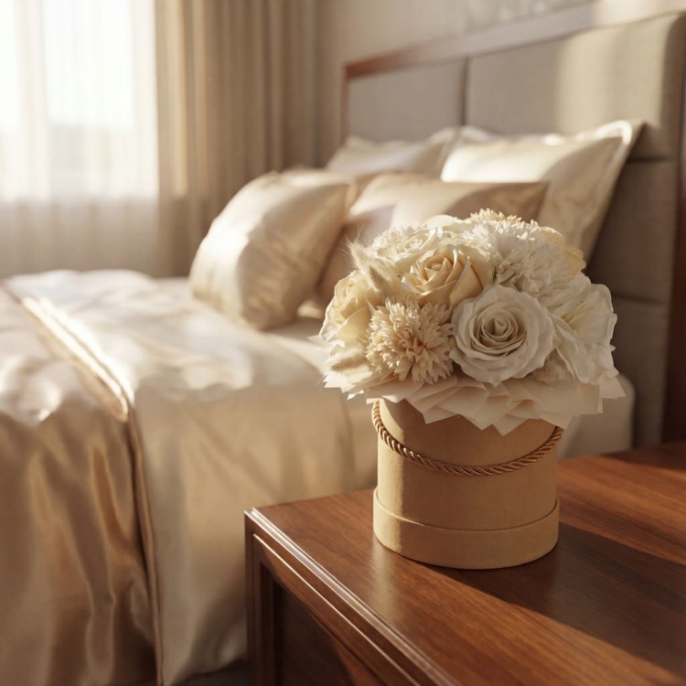 Flower Box Wieczny Bukiet Białe Róże Kwiaty Mydlane Pachnące Gotowy Prezent