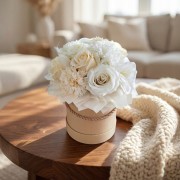 Flower Box Wieczny Bukiet Białe Róże Kwiaty Mydlane Pachnące Gotowy Prezent