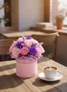 Flowerbox Kwiaty Mydlane Bukiet Róże Prezent Na Dzień Babci Urodziny Różowy