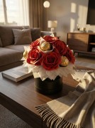 Flower Box z Ferrero Rocher Wieczne Róże Prezent Na Walentynki Dla Kobiet