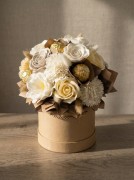 Flowerbox Róże Mydlane Wieczne Kwiaty Ferrero Rocher Elegancki Upominek Box