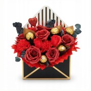 Flower box Mydlane Róże Ferrero Rocher Prezent Na Walentynki Dzień Kobiet