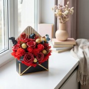 Flower box Mydlane Róże Ferrero Rocher Prezent Na Walentynki Dzień Kobiet