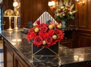 Flower box Mydlane Róże Ferrero Rocher Prezent Na Walentynki Dzień Kobiet