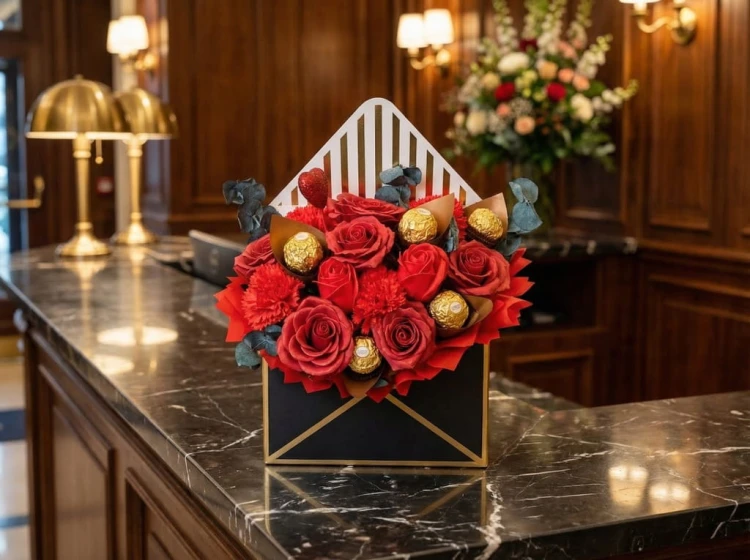 Flower box Mydlane Róże Ferrero Rocher Prezent Na Walentynki Dzień Kobiet