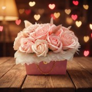 Flower Box Kwiaty Mydlane Róże w Torebce Prezent Na Dzień Kobiet Walentynki