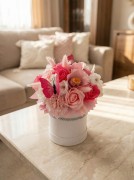 Zestaw Prezentowy Flower Box Mydlane Kwiaty Lizak Chupa Chups Motyl Różowy