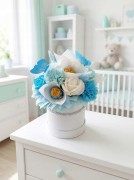Wieczne Róże Mydlane Flowerbox Z Lizakami Chupa Chups Niebieski Bukiet Box