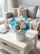 Wieczne Róże Mydlane Flowerbox Z Lizakami Chupa Chups Niebieski Bukiet Box