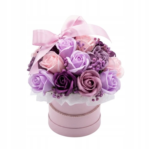 Róże Mydlane Flower Box Kwiaty Bukiet Mydlany Prezent Dzień Kobiet Premium