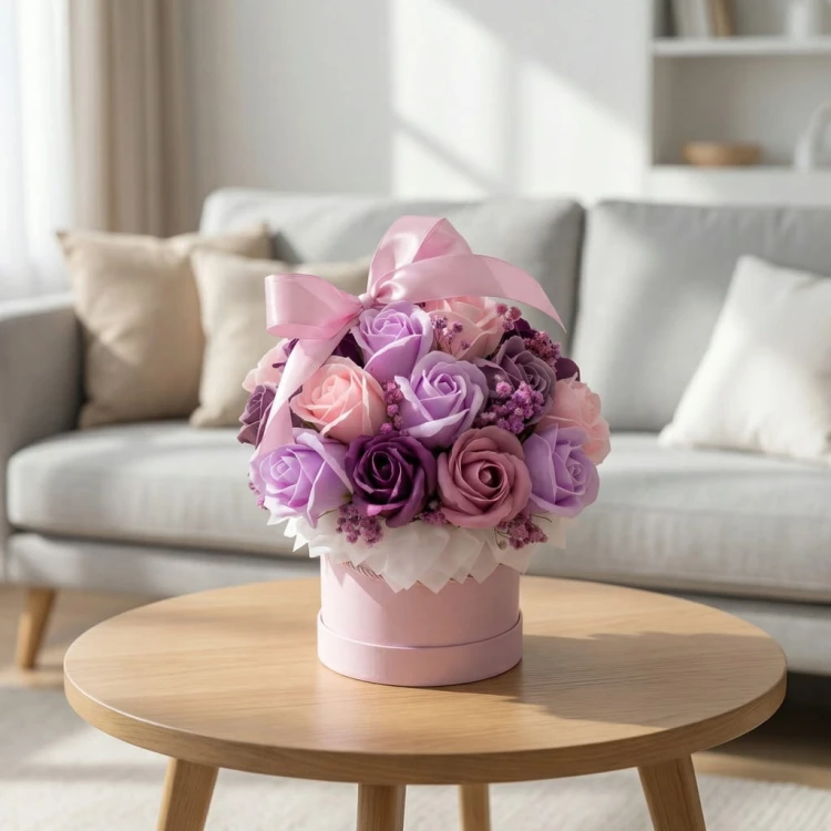 Róże Mydlane Flower Box Kwiaty Bukiet Mydlany Prezent Dzień Kobiet Premium