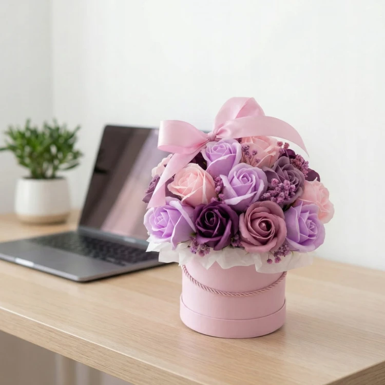 Róże Mydlane Flower Box Kwiaty Bukiet Mydlany Prezent Dzień Kobiet Premium