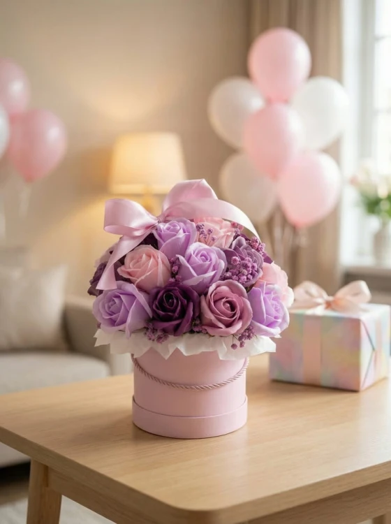 Róże Mydlane Flower Box Kwiaty Bukiet Mydlany Prezent Dzień Kobiet Premium
