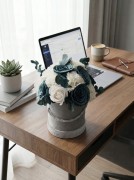Flower Box Kwiaty Mydlane Welurowy Róże Eukaliptus Prezent Wieczne Kwiaty