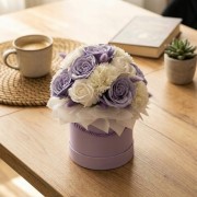 Pachnące Róże Mydlane W Pudełku Flower box Fioletowy Prezent Dekoracja Domu