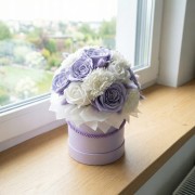 Pachnące Róże Mydlane W Pudełku Flower box Fioletowy Prezent Dekoracja Domu