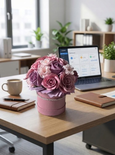 Flower Box Premium Róże Mydlane Wieczne Kwiaty Bukiet Pachnący Różowy