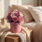 Flower Box Premium Róże Mydlane Wieczne Kwiaty Bukiet Pachnący Różowy