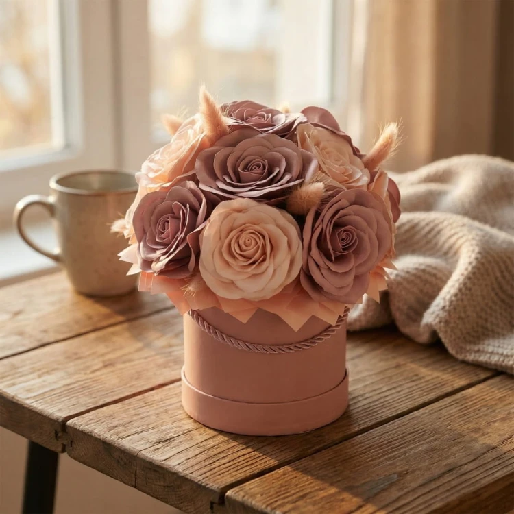 Flower box Wieczne Róże Różowe Prezent Na Urodziny Imieniny Dzień Kobiet