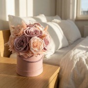 Flower box Wieczne Róże Różowe Prezent Na Urodziny Imieniny Dzień Kobiet
