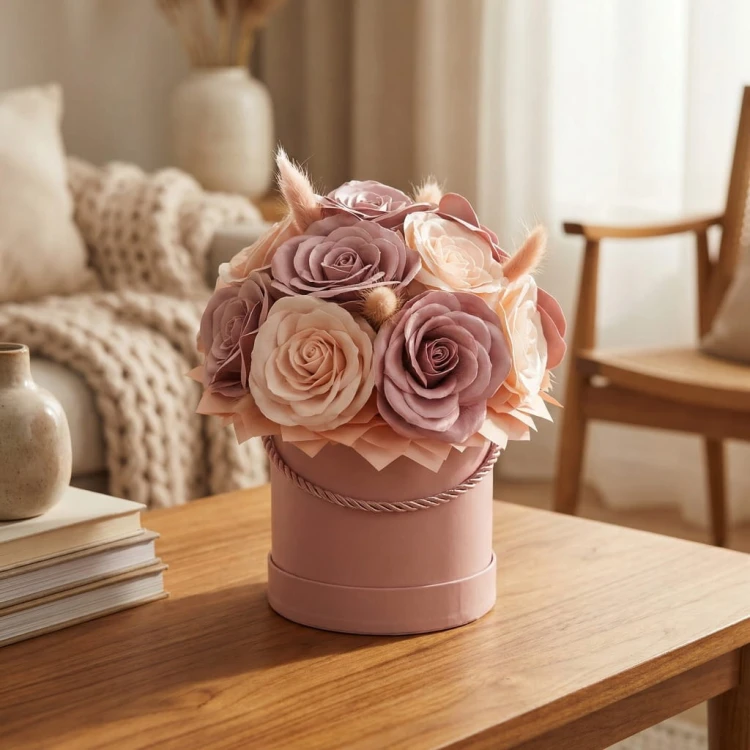 Flower box Wieczne Róże Różowe Prezent Na Urodziny Imieniny Dzień Kobiet