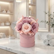 Flower box Wieczne Róże Różowe Prezent Na Urodziny Imieniny Dzień Kobiet