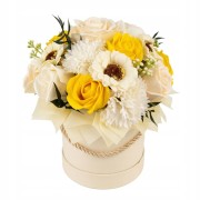 Flower Box Kwiaty Mydlane Wieczne Róże Żółty Bukiet Prezent Na Dzień Matki