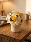 Flower Box Kwiaty Mydlane Wieczne Róże Żółty Bukiet Prezent Na Dzień Matki