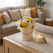 Flower Box Kwiaty Mydlane Wieczne Róże Żółty Bukiet Prezent Na Dzień Matki
