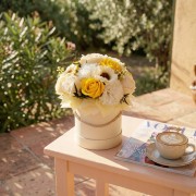 Flower Box Kwiaty Mydlane Wieczne Róże Żółty Bukiet Prezent Na Dzień Matki