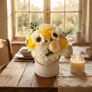 Flower Box Kwiaty Mydlane Wieczne Róże Żółty Bukiet Prezent Na Dzień Matki