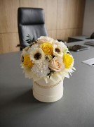 Flower Box Kwiaty Mydlane Wieczne Róże Żółty Bukiet Prezent Na Dzień Matki