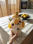 Wiosenny Flower Box Kwiaty Mydlane Wielkanocny Stroik z Kurczakiem Jajka