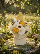 Wiosenny Flower Box Kwiaty Mydlane Wielkanocny Stroik z Kurczakiem Jajka